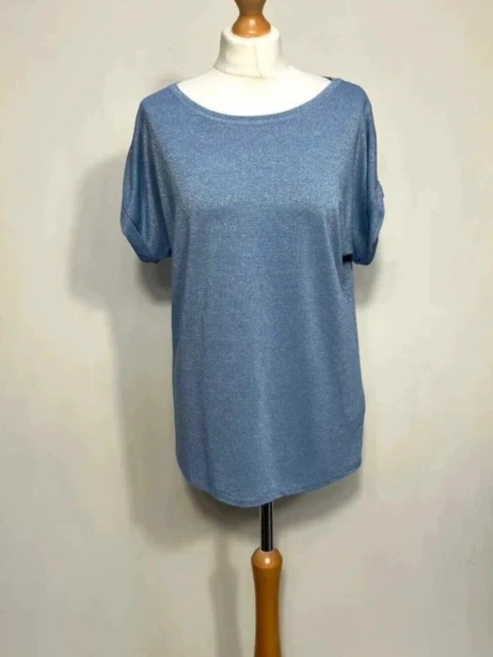 Reiss Sparkly Top S Small Blue Party Glitter Festive Christmas NYE Classy